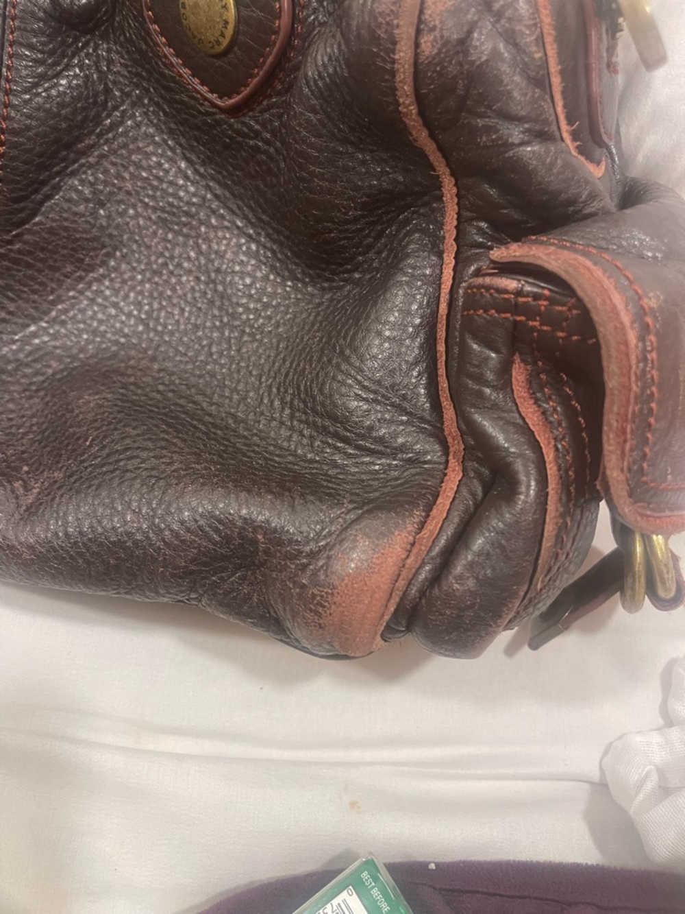 Mark by Mark Jacobs Classic Brown Leather Satchel Handbag - Picture 9 of 16
